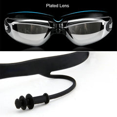 Men Swimming Shorts Waterproof Competition Swim Goggles with Ear-plug