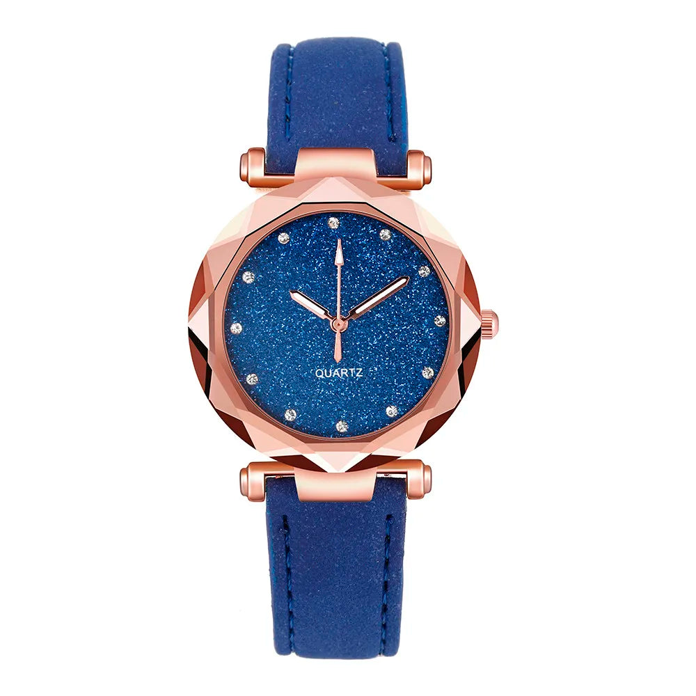 Women Fashion Casual Leather Belt Watches - Horizon Bliss