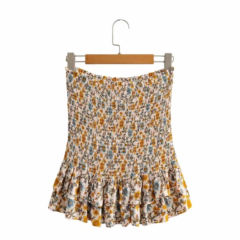 Floral Print Cute Boho Skirts Womens Summer High Waist Ruffle Bodycon - Horizon Bliss