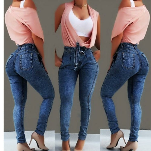 High Waist Jeans Women Slim Stretch Denim Jean - Horizon Bliss