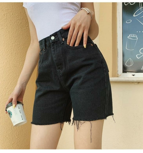 High Waist Slim Denim Shorts Bermuda Plus Size Woman New Fashion - Horizon Bliss