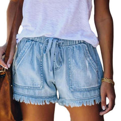 High Waisted Shorts Jeans Plus Size Denim Shorts - Horizon Bliss