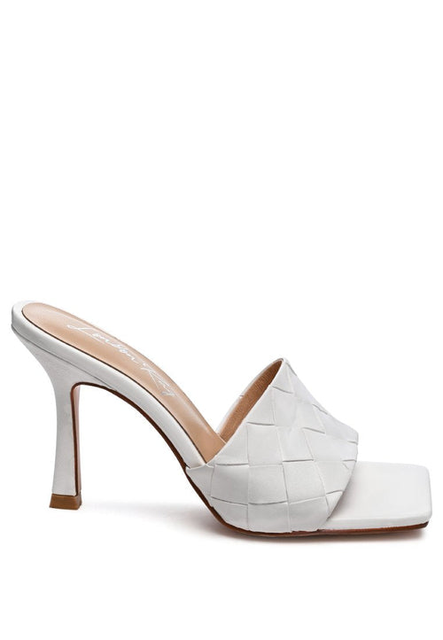 carmen woven strap mid heel sandals - Horizon Bliss