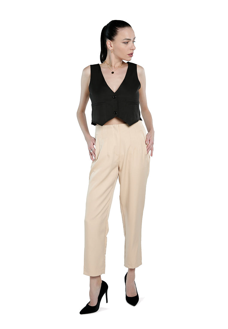 high waist semi casual trousers - Horizon Bliss