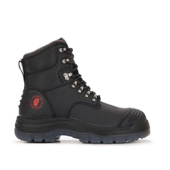 ROCKROOSTER Kensington Black 7 inch Zip-sided Steel Toe Leather Work - Horizon Bliss