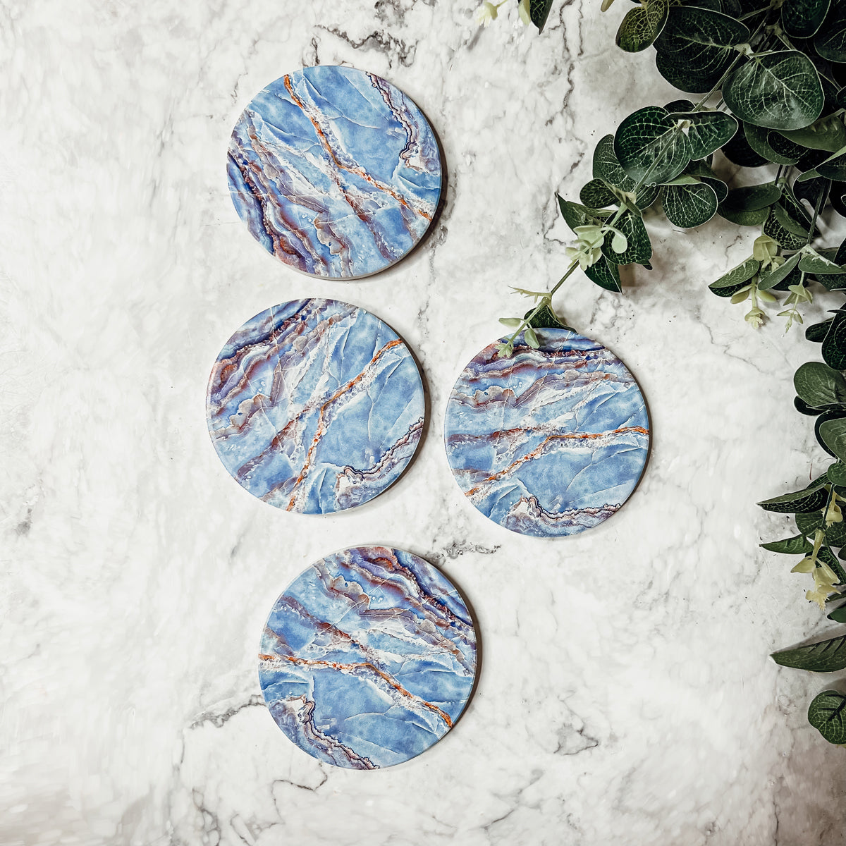 Marble Blue Coasters