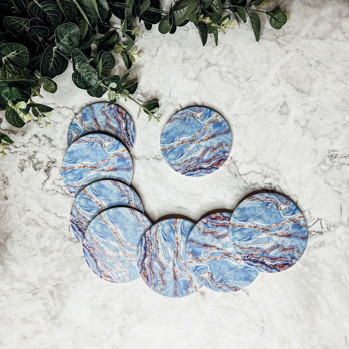 Marble Blue Coasters