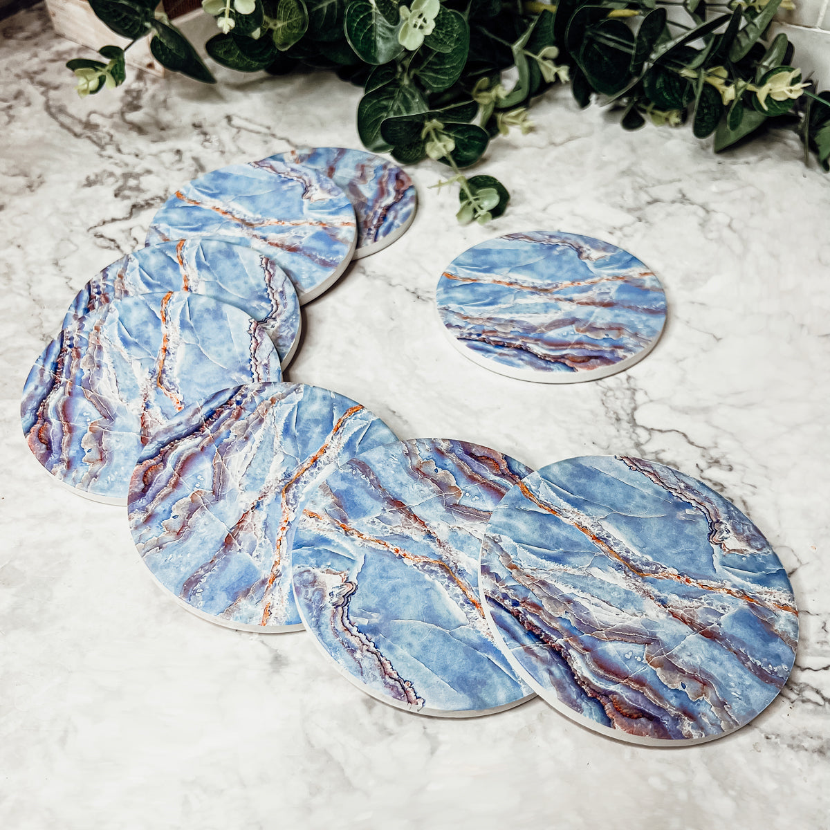 Marble Blue Coasters