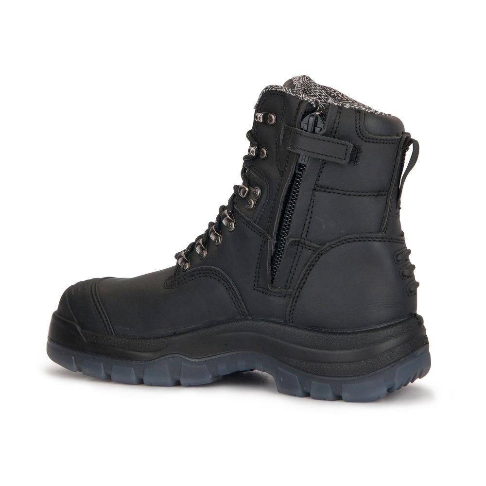 ROCKROOSTER Kensington Black 7 inch Zip-sided Steel Toe Leather Work - Horizon Bliss