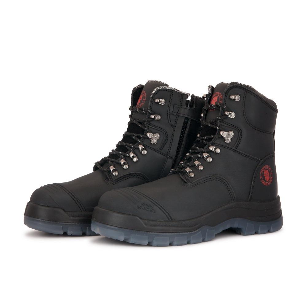 ROCKROOSTER Kensington Black 7 inch Zip-sided Steel Toe Leather Work - Horizon Bliss