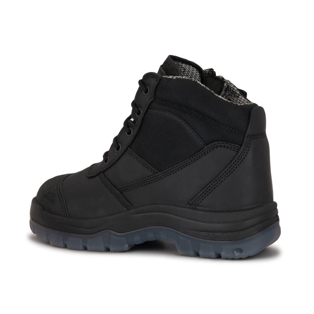 ROCKROOSTER Crisson Black 6 inch Zip sided Steel Toe Leather Work - Horizon Bliss