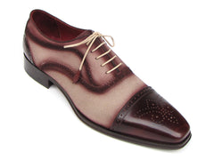 Paul Parkman Captoe Oxfords Bordeaux, Beige (ID#024-BRR) - Horizon Bliss