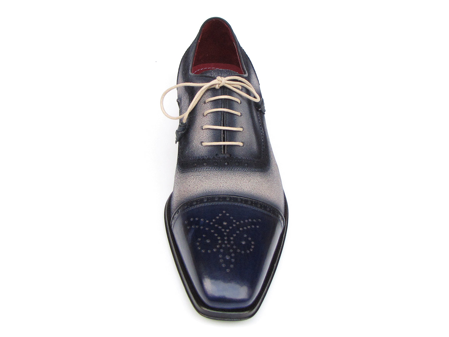 Paul Parkman Captoe Oxfords Navy, Beige (ID#024-BLS) - Horizon Bliss