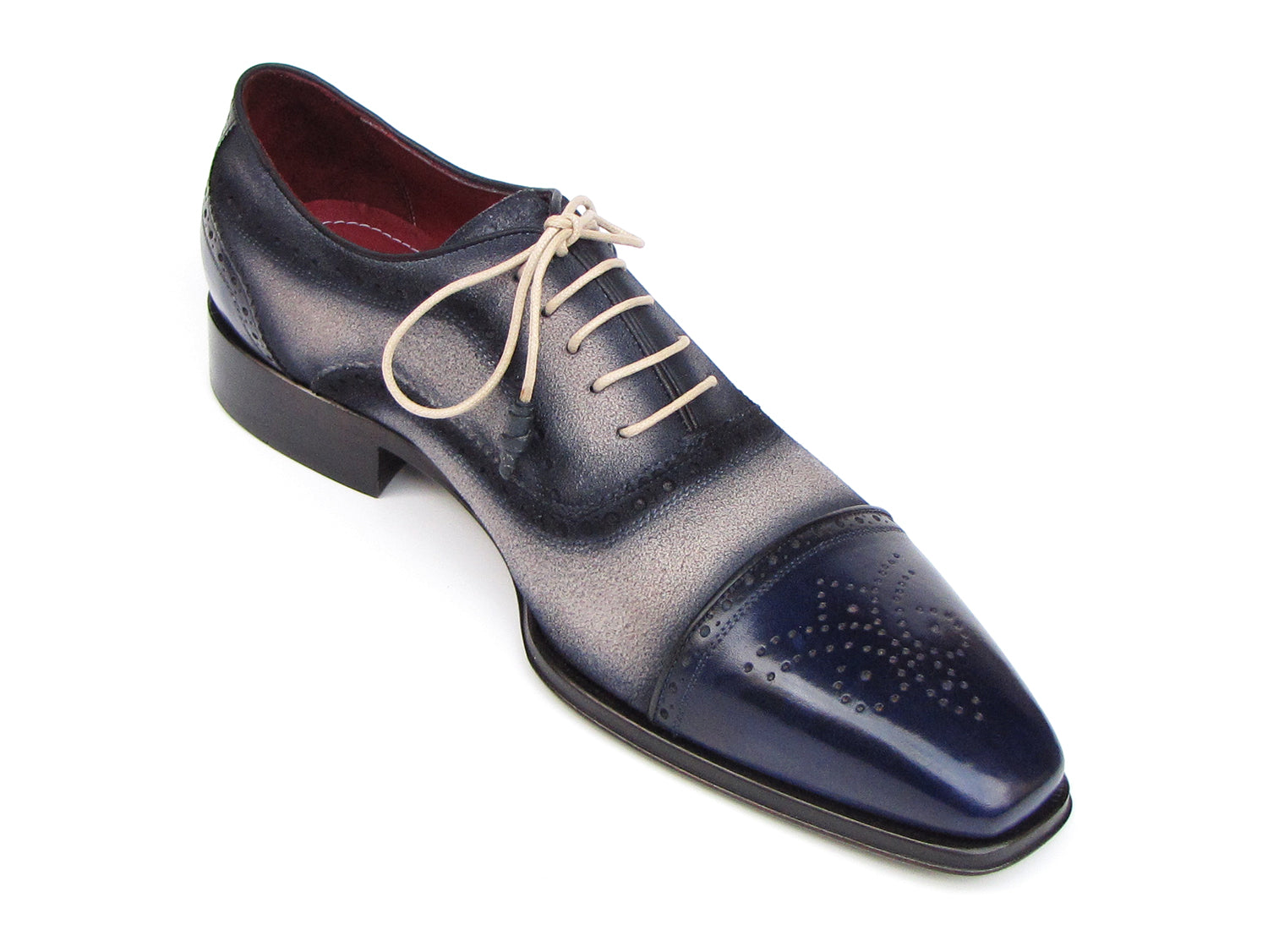 Paul Parkman Captoe Oxfords Navy, Beige (ID#024-BLS) - Horizon Bliss