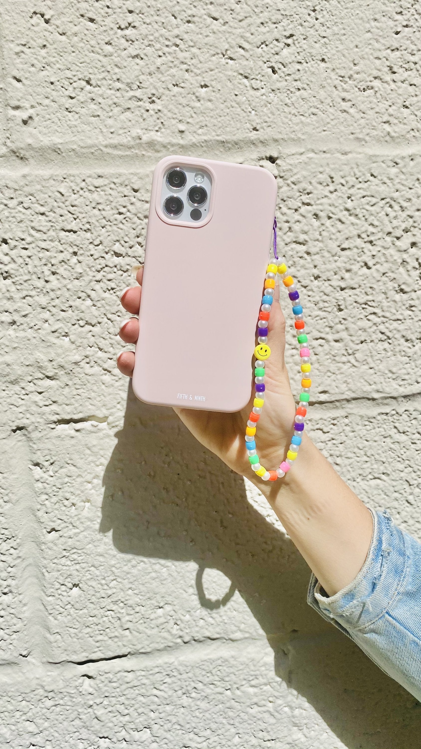 Pastel Smiles Beaded Phone Charm