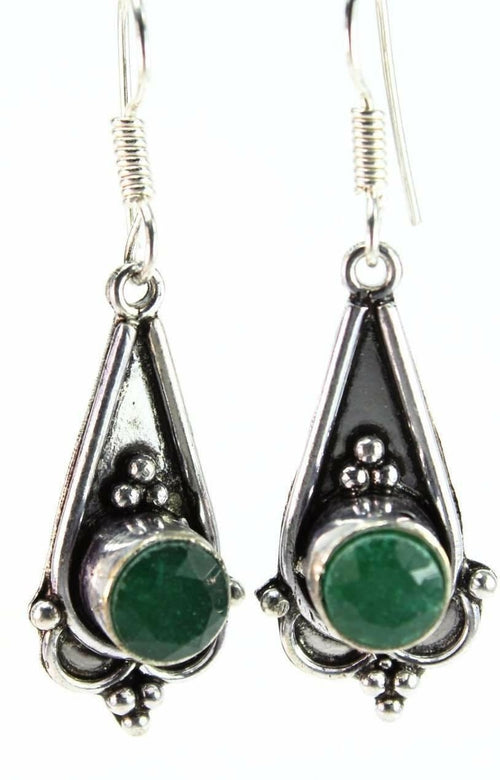 Sparkling Green Cabochon Earrings - Horizon Bliss