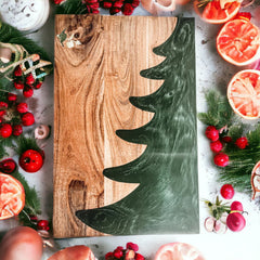 Christmas Serving Board Marble & Wood