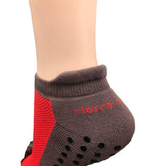 Heel Tab Mesh Top Cotton Anklet Socks with Non-Skid Gripper - Horizon Bliss