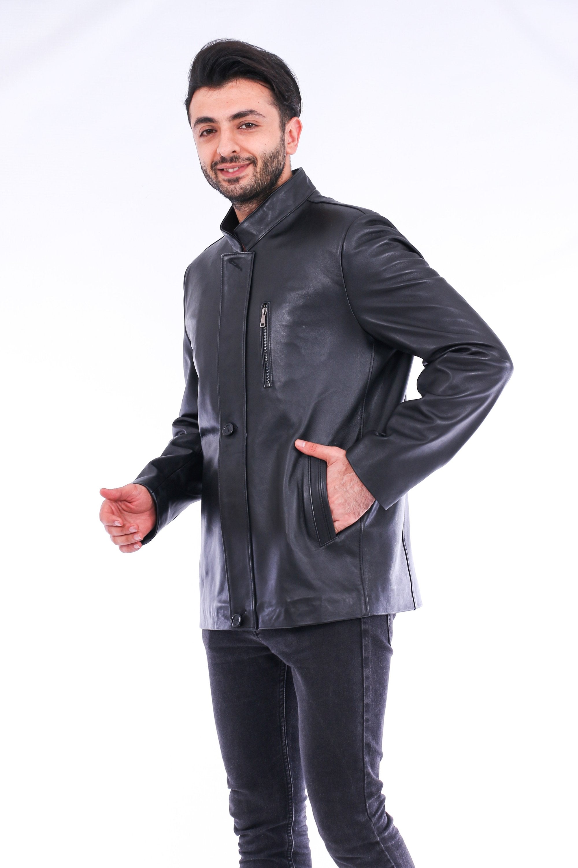 Nava Leather Jacket - Horizon Bliss