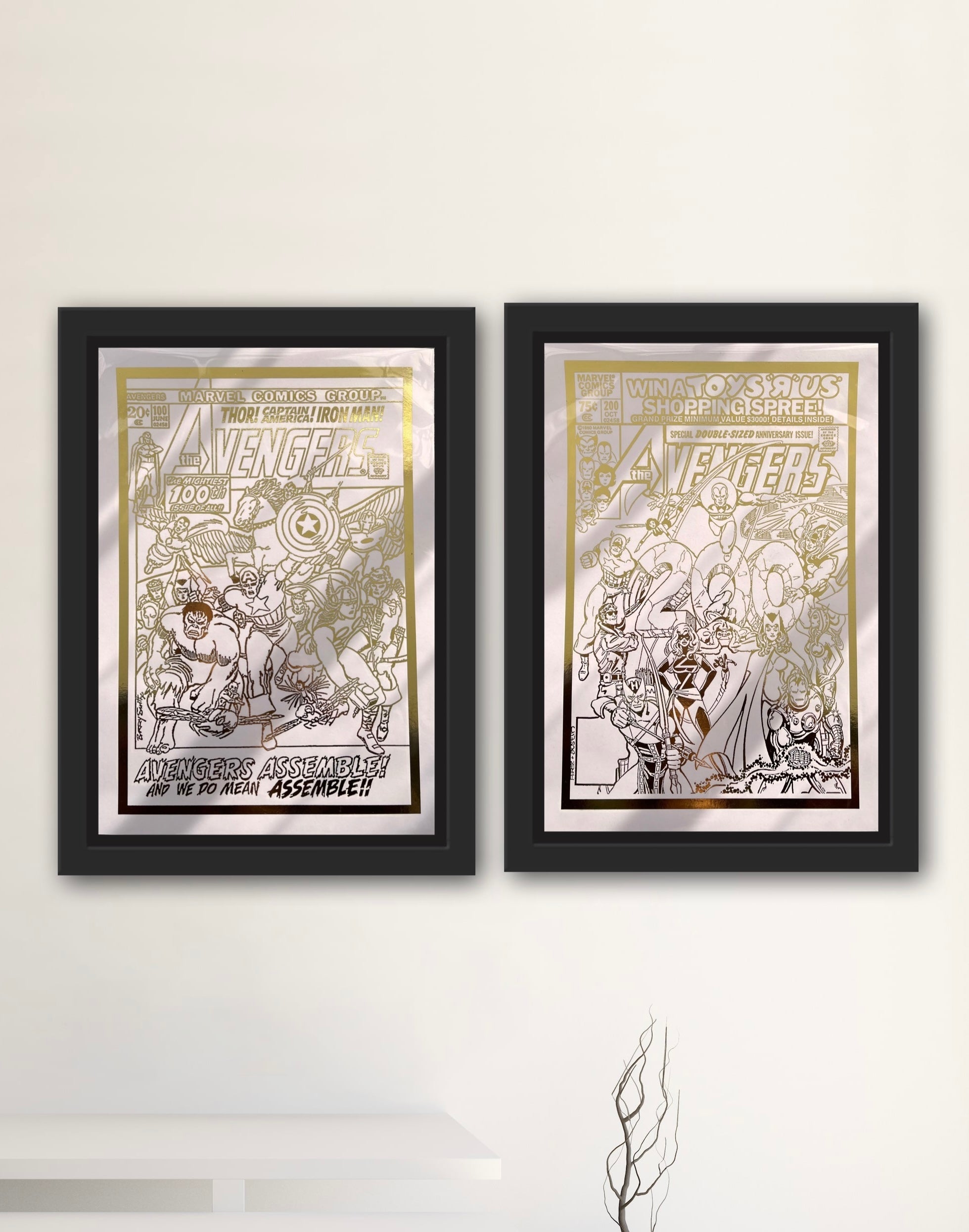 Set of 2 The Avengers Special Edition Comic Cover Foil Prints - Horizon Bliss