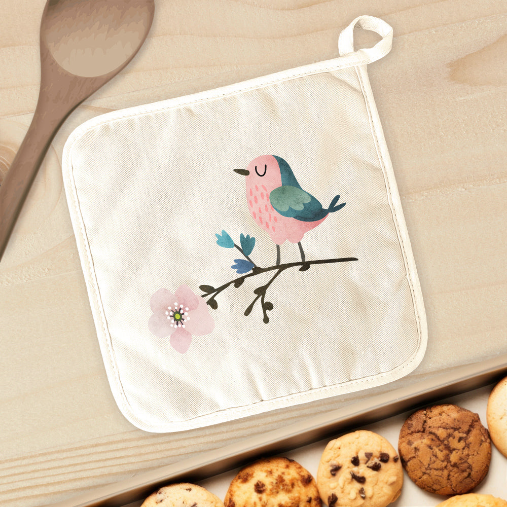 Bird on Cherry Blossom - Cotton Pot Holder