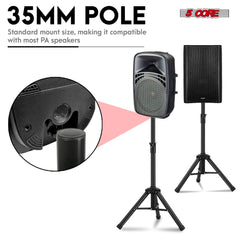 5Core Speaker Stand Tripod Tall Adjustable 36 Inch DJ Pole Mount