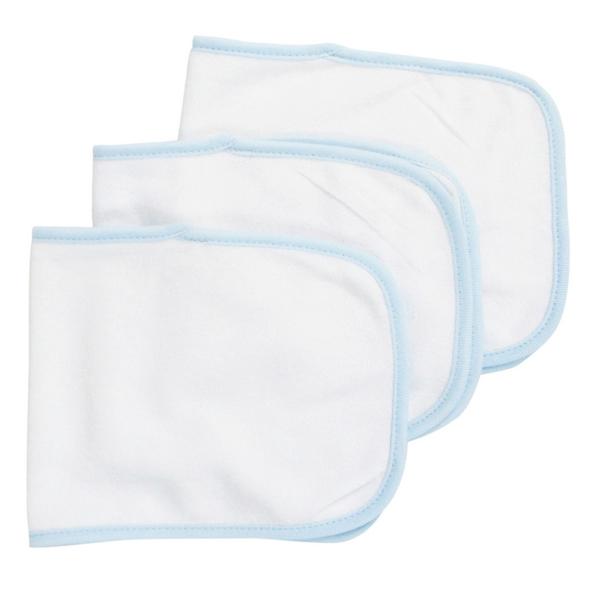 Bambini 1025-B-3 12.25 x 7.5 in. Baby Burpcloth, White with Blue T - Horizon Bliss