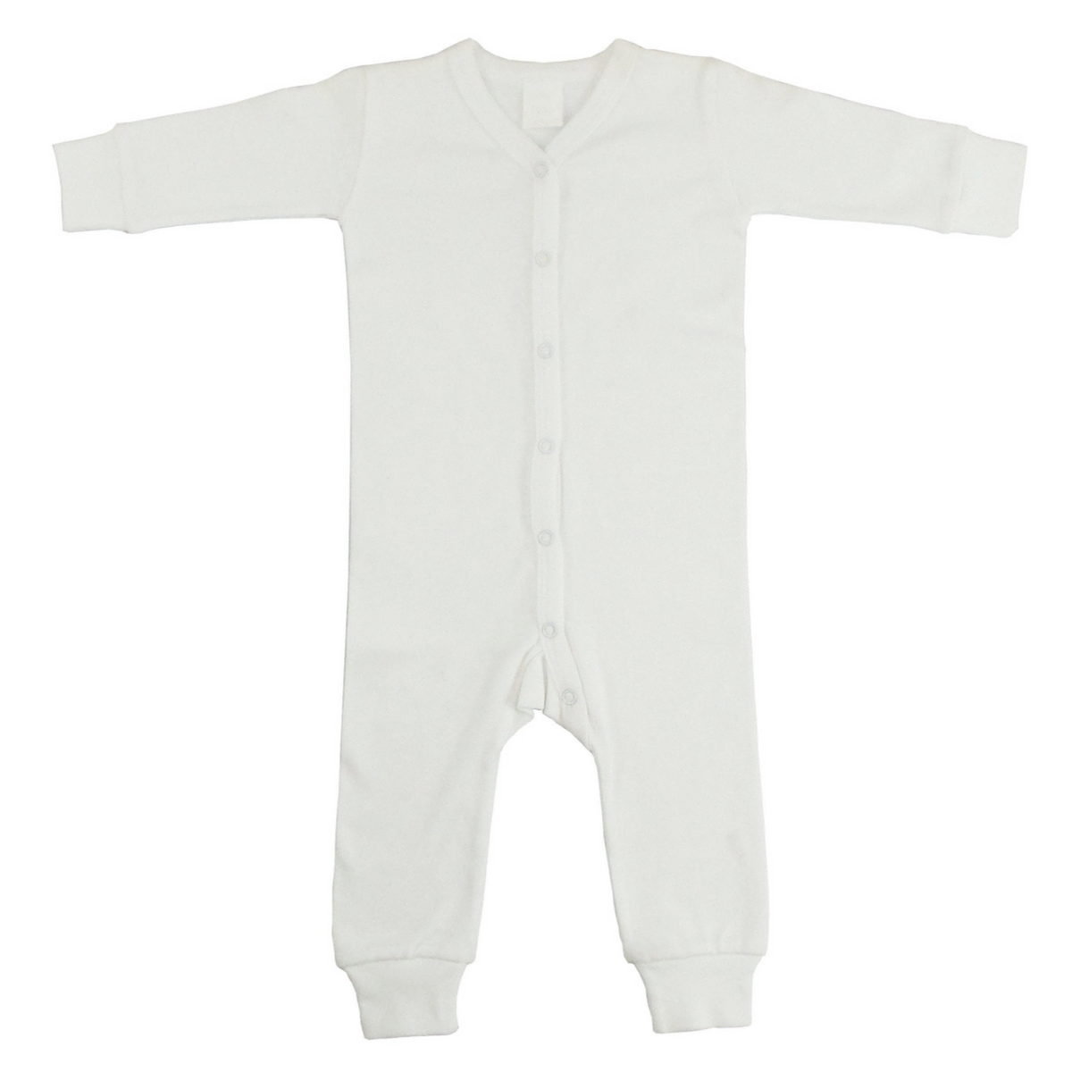 Bambini 1040WNB Interlock Union Suit Long Johns, White - Newborn - Horizon Bliss