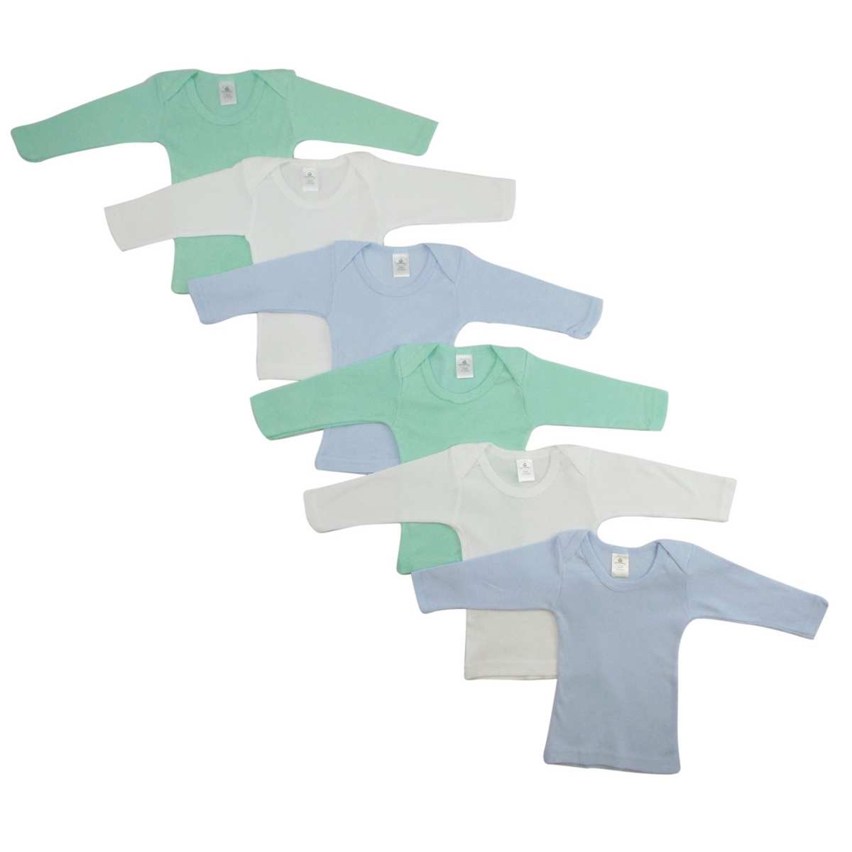 Bambini CS-051NB-051NB Boys Pastel Long Sleeve Lap T-shirts, White - Horizon Bliss