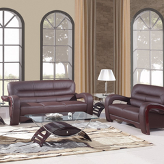 105inches Glamorous Brown Leather Sofa Set - Horizon Bliss