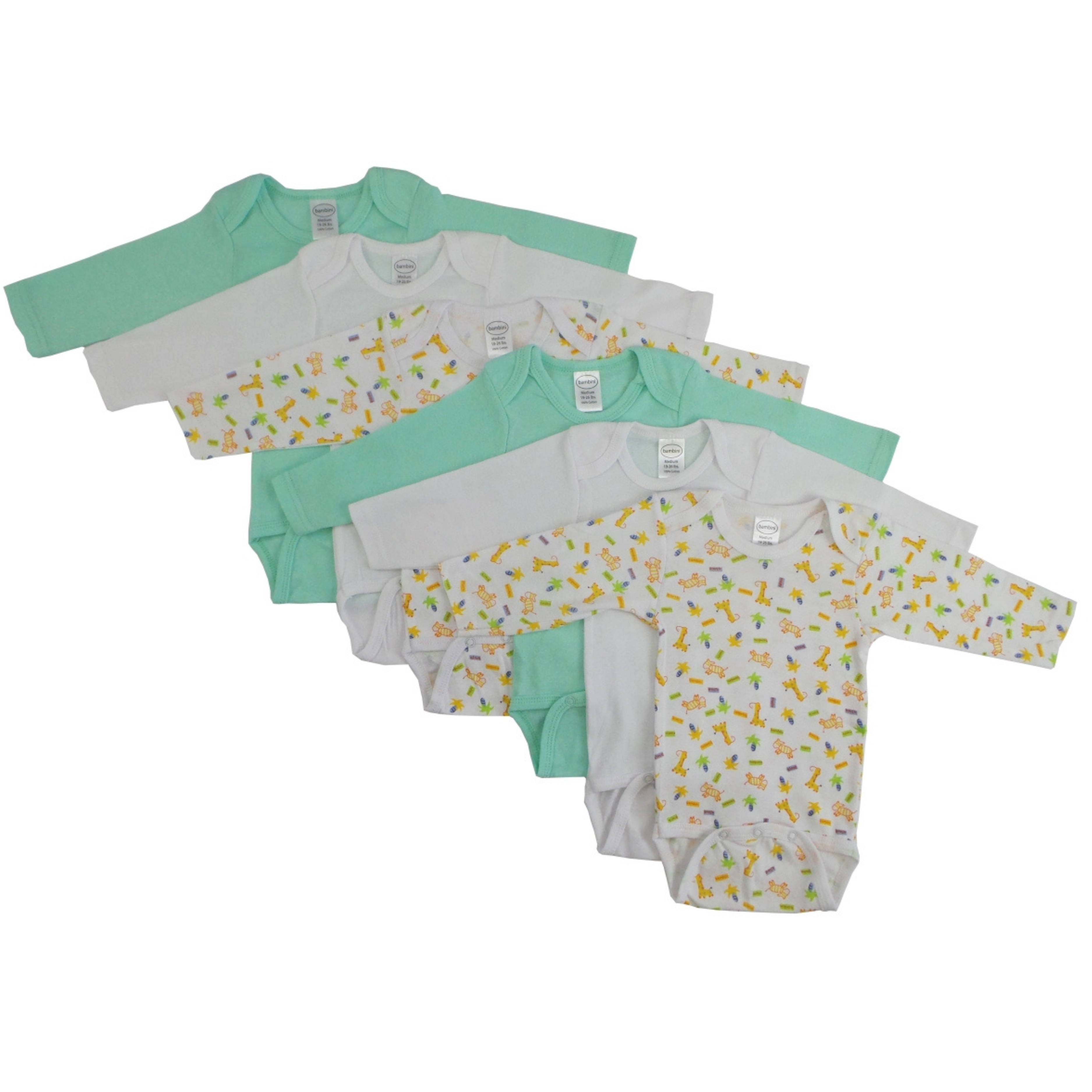 Bambini CS-102L-102L Boys Longsleeve Printed Variety, White & Aqua - Horizon Bliss