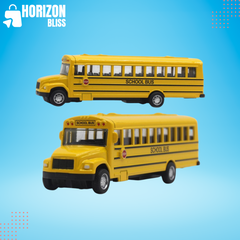 Alloy Inertial School Bus Model Car Model For Gifts Kids Boy Toys - Horizon Bliss