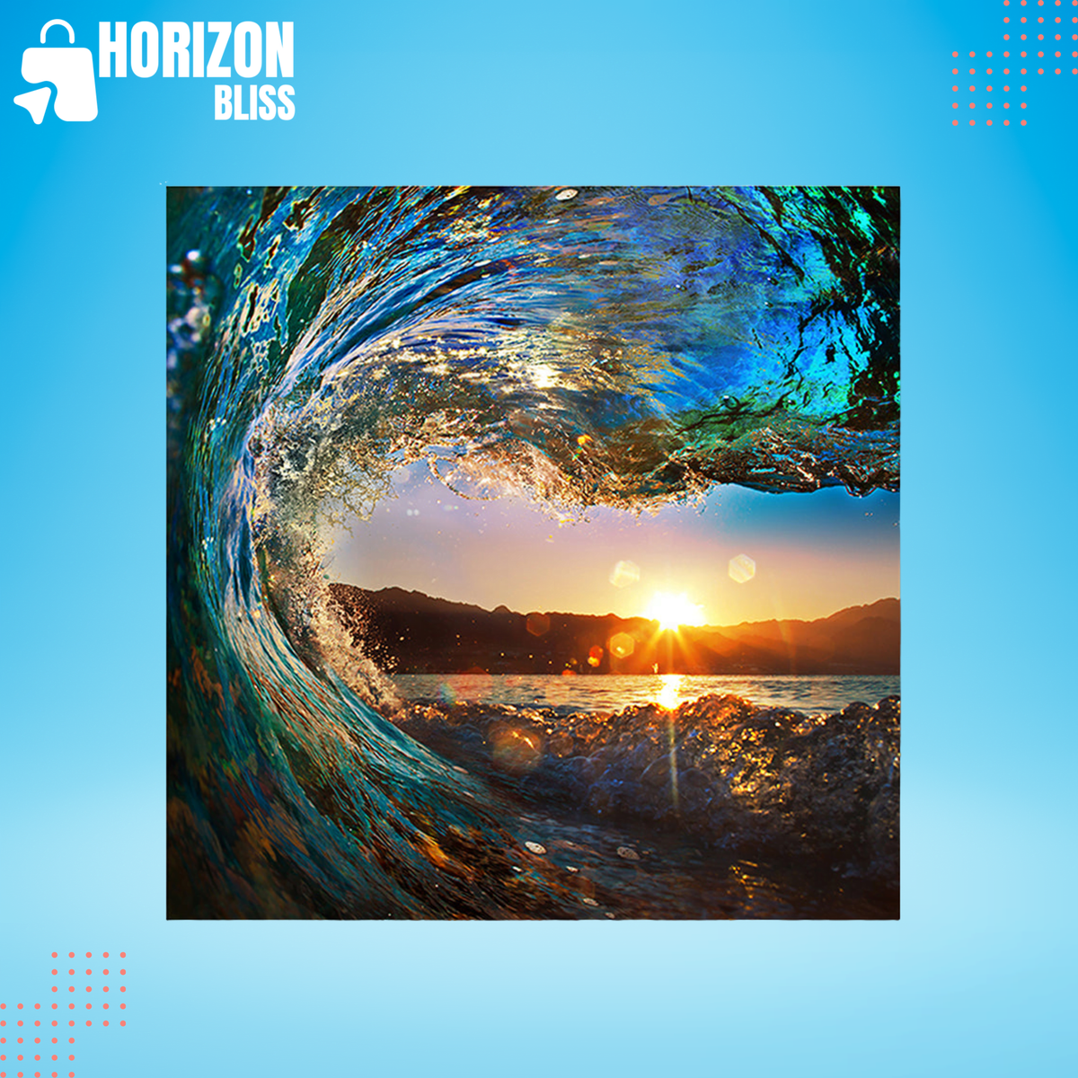 Flamboyant Ocean Wave Acrylic Panel Wall ArtC - Horizon Bliss