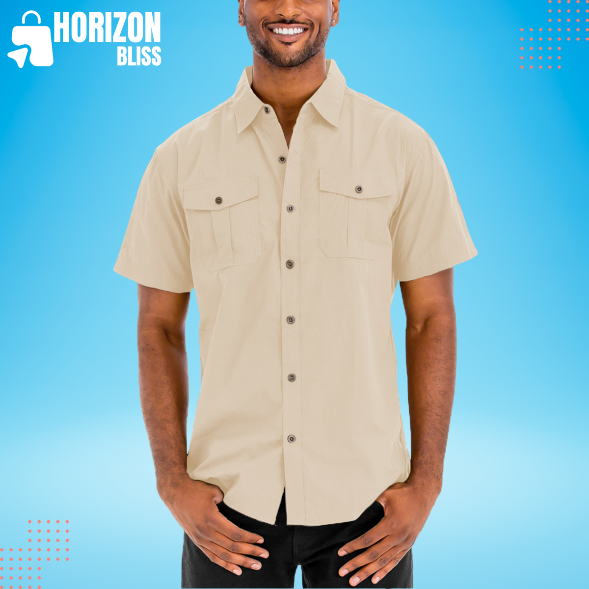 TWO POCKET BUTTON DOWN SHIRT - Horizon Bliss