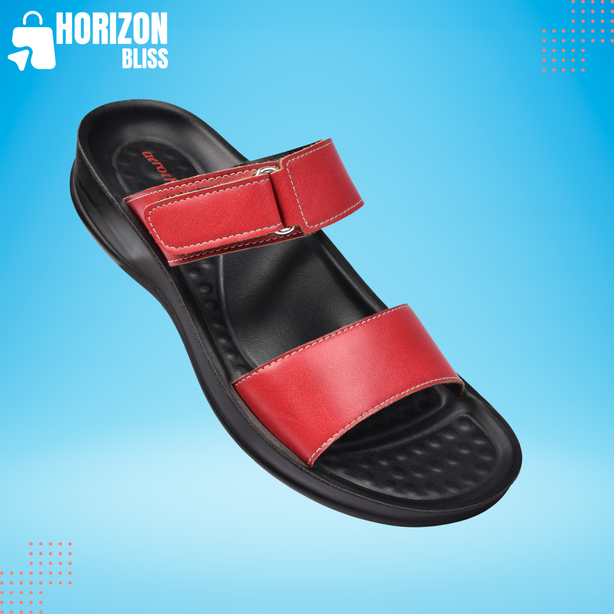 Aerothotic Rustic Women's Velcro Strap Slide Sandals - Horizon Bliss