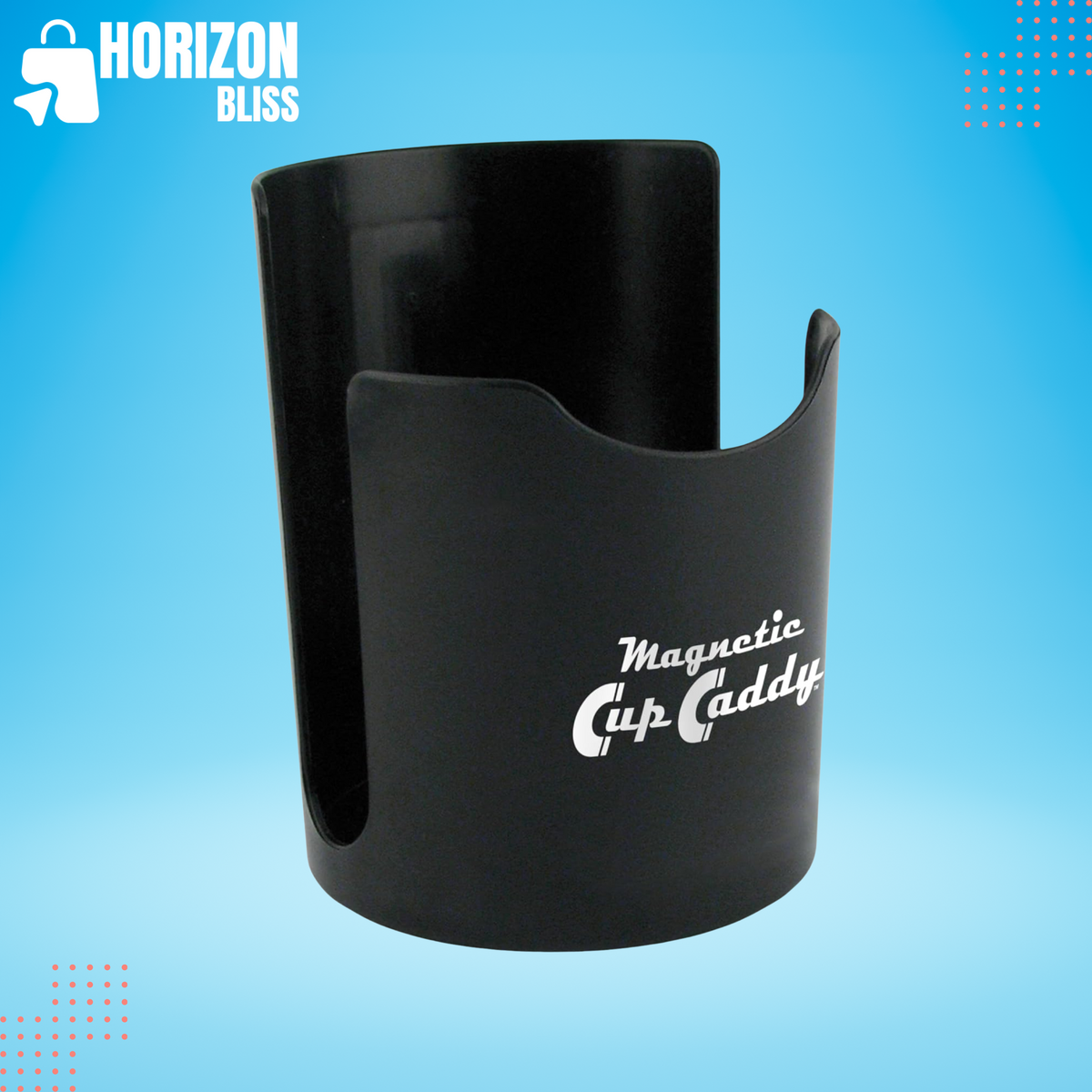 7583 Magnetic Cup Caddy Holder - Black - Keep Your Favorite Beverage at Hand - Horizon Bliss