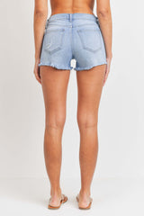 JUST USA MID RISE DISTRESSED MINI SHORT - Horizon Bliss