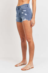 JUST USA MID RISE DISTRESSED MINI SHORT - Horizon Bliss