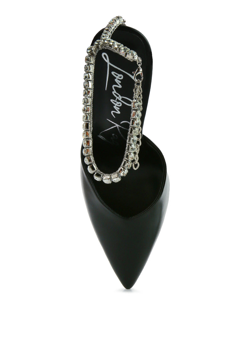 joyce diamante embellished stiletto mule sandals - Horizon Bliss