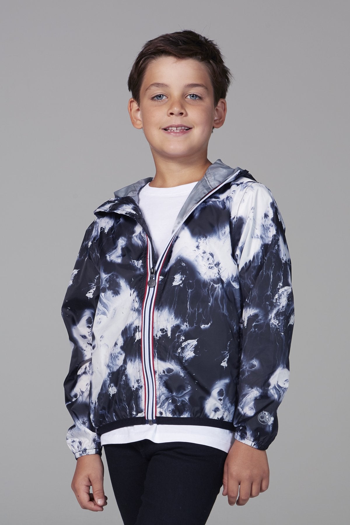 Kids oil print packable rain jacket and windbreaker - Horizon Bliss