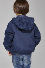 Kids Navy Full Zip Packable Rain Jacket and Windbreaker - Horizon Bliss