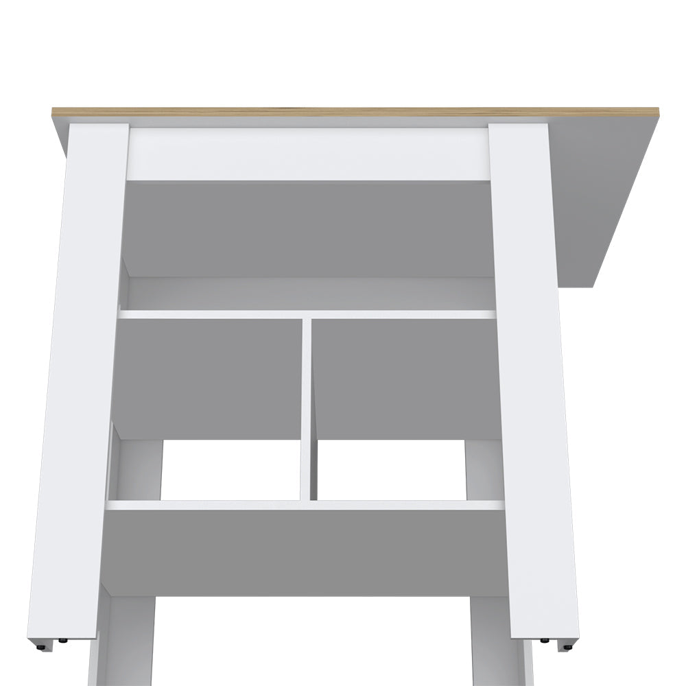 Kitchen Island Pompeya, Three Shelves, White Finish - Horizon Bliss