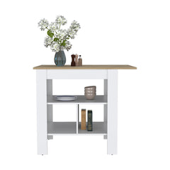 Kitchen Island Pompeya, Three Shelves, White Finish - Horizon Bliss