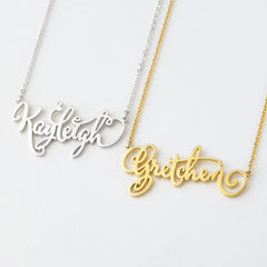 Teen Girls Necklace, Tween Girl Jewelry, Gold Nameplate Necklace - Horizon Bliss