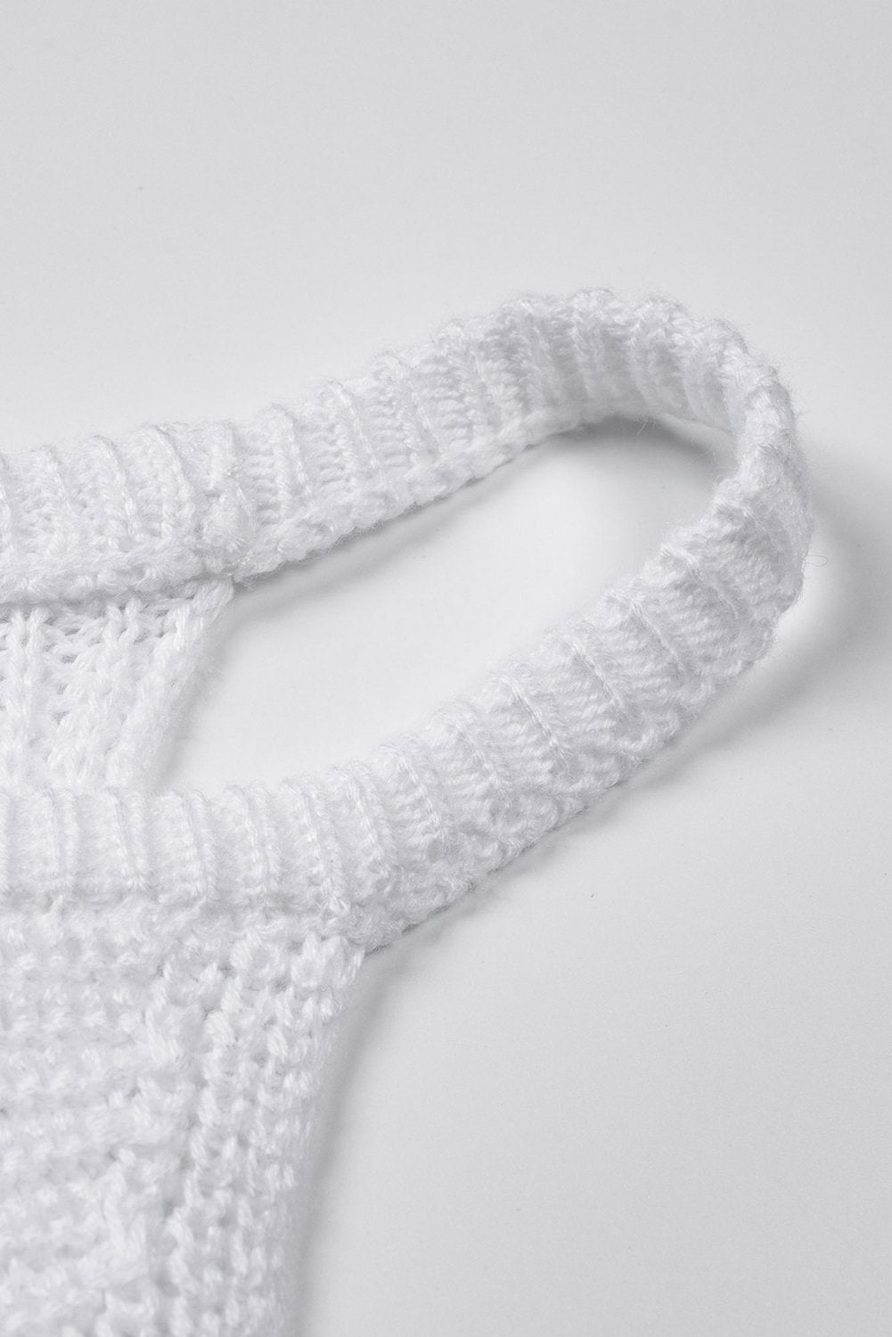 Summer White Keyhole Knit Tank Top - Horizon Bliss