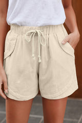 Casual Beige Faylin Women Shorts - Horizon Bliss