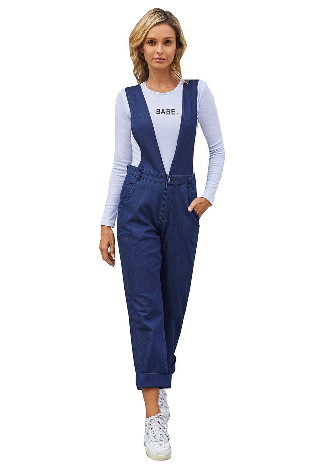 High Waist Denim Overall - Horizon Bliss