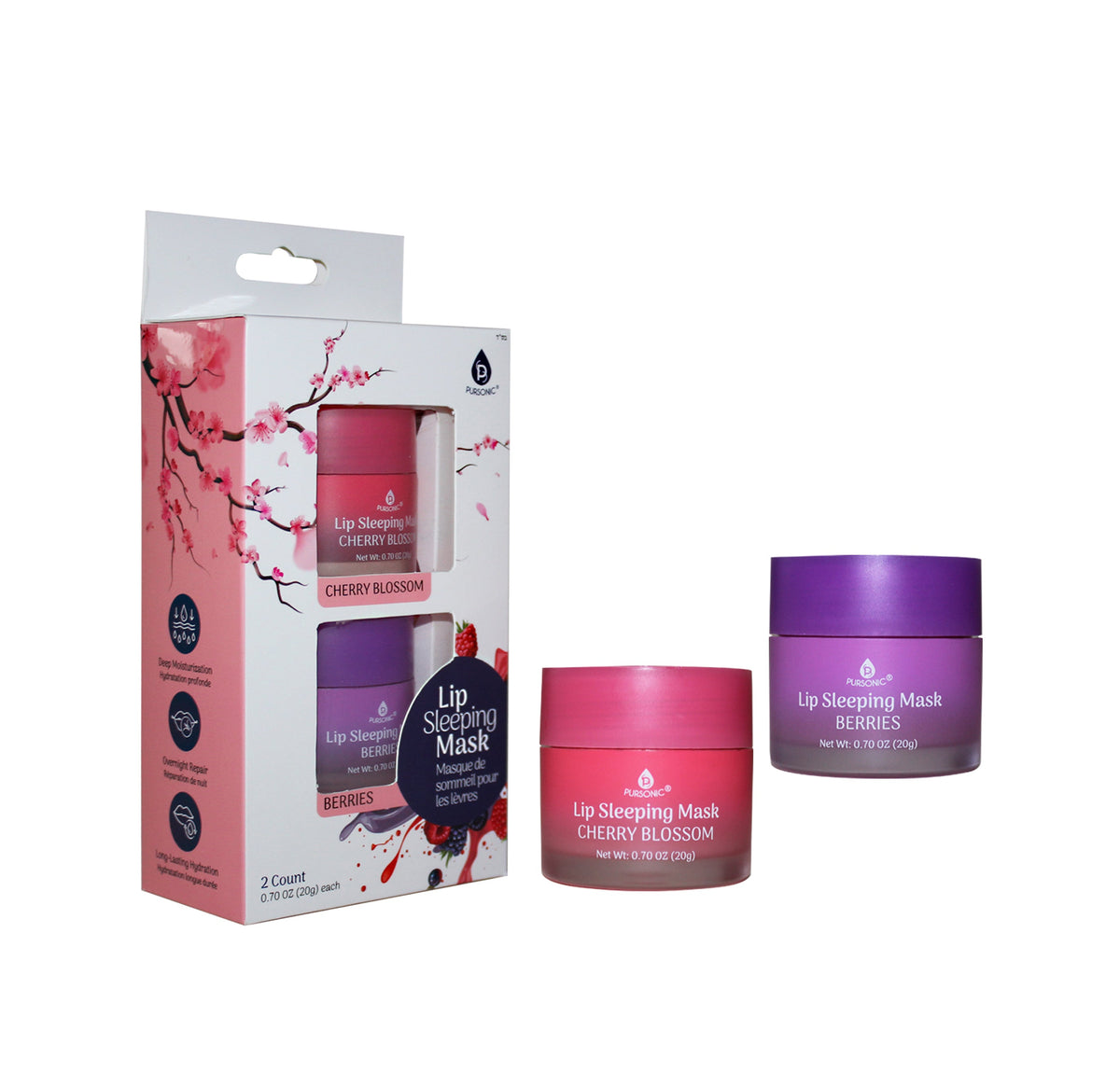 Lip Sleeping Mask 2 Pack- Cherry Blossom & Berries