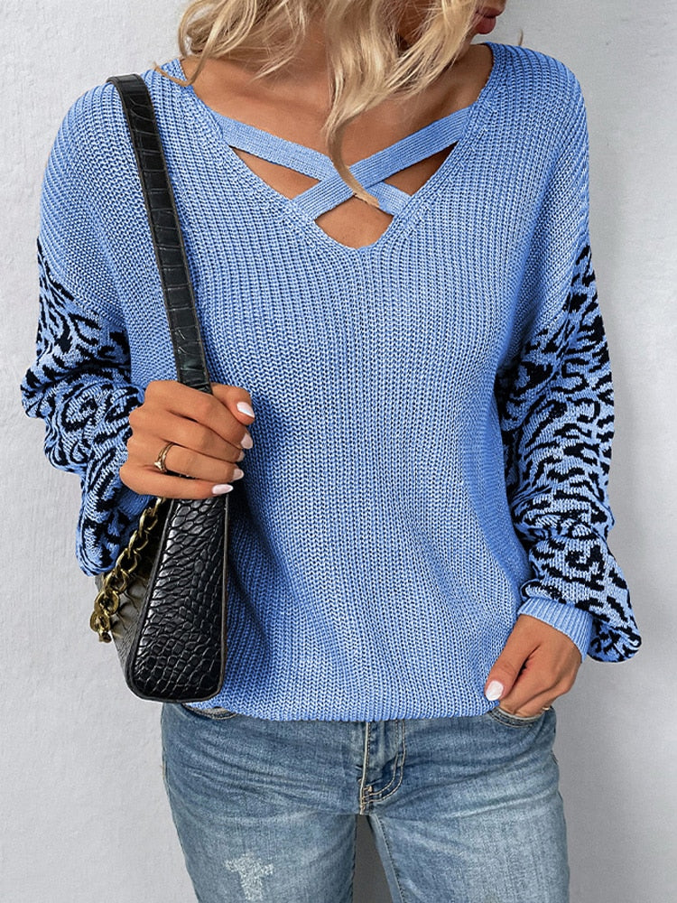 Leopard Print Knitted Sweaters - Horizon Bliss