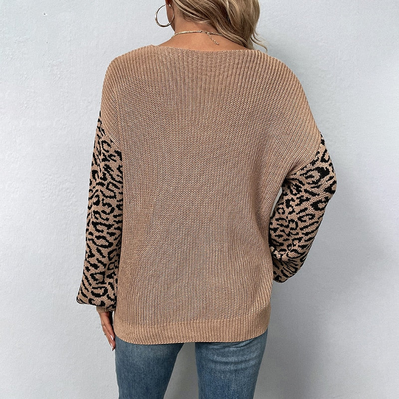 Leopard Print Knitted Sweaters - Horizon Bliss